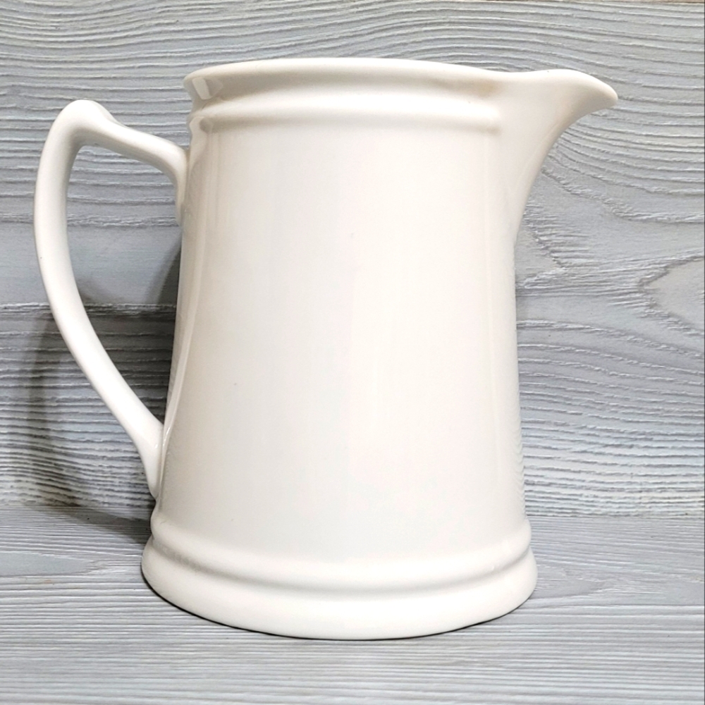 White Ceramic Pitcher Tri-Chef Oven Microwave Dishwasher Safe 6" Tall 4.75" Wide